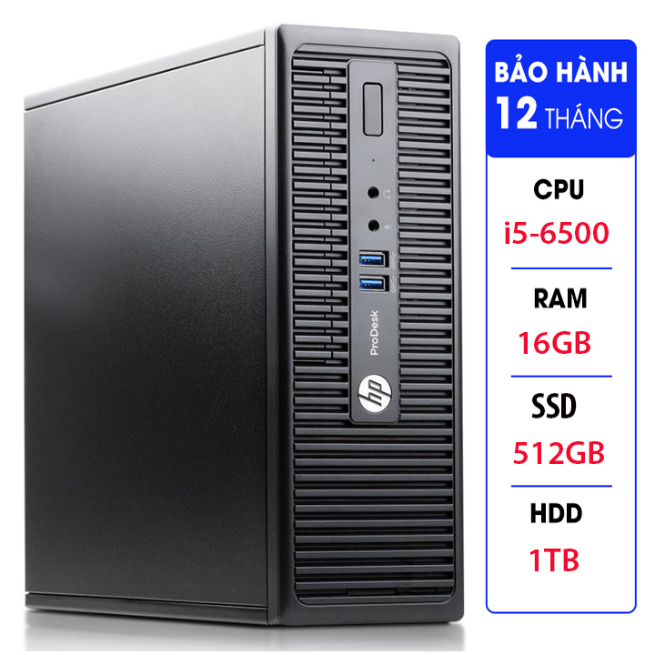 [Trả góp 0%]Case máy tính đồng bộ HP ProDesk 400G3 SFF cpu core i5-6500 ram 16GB SSD 512GBHDD 1TB Tặng USB thu Wifi Bảo hành 12 tháng