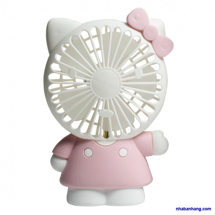 QUẠT HELLO KITTY MINI CẦM TAY + ĐỀ BÀN - QUẠT 2 CHẾ ĐỘ SIÊU MÁT - TẶNG DÂY CÁP SẠC NHANH + PIN SẴN