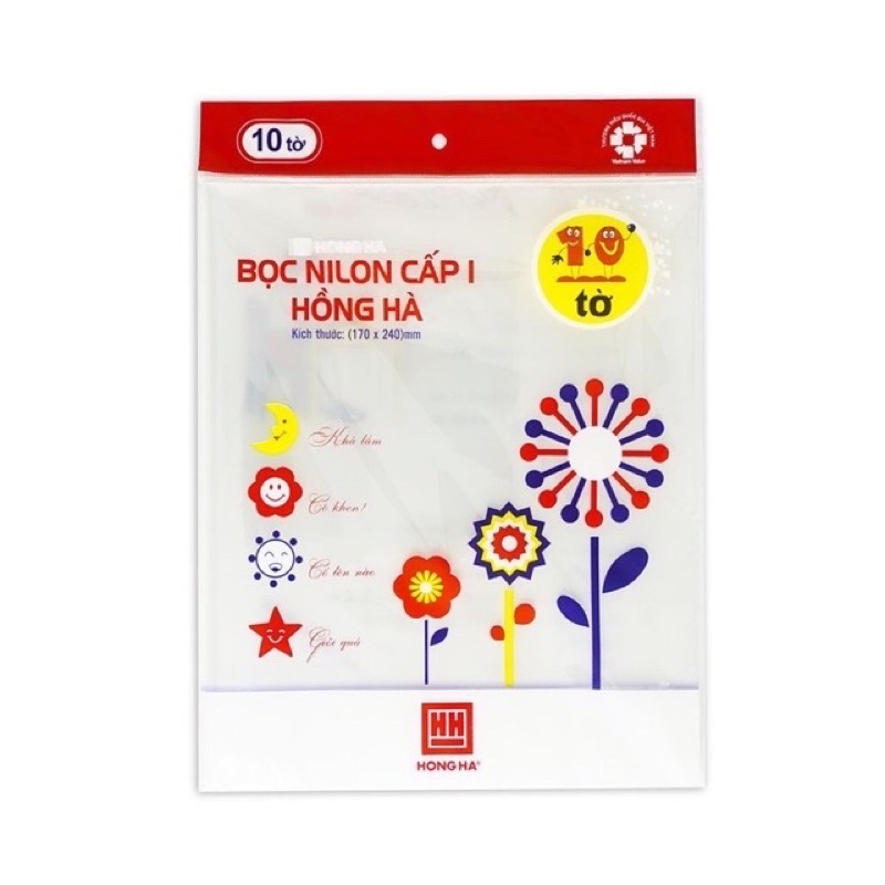 Bọc vở oly-sgk hồng hà mã 3245/ 10 tờ/ tập- bọc sách cấp 1
