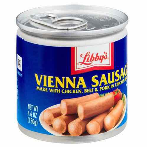 Xúc xích Vienna Sausage Made with Chicken, Beef, Pork của Lybby’s Mỹ hộp 130gr