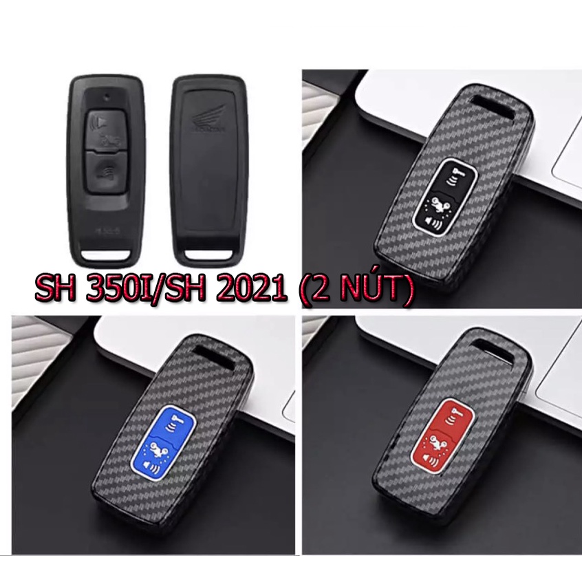 Bọc Chìa Khóa Smartkey SH 350i và SH 2021 ( 2 nút ) Ốp Carbon MÃ HON15