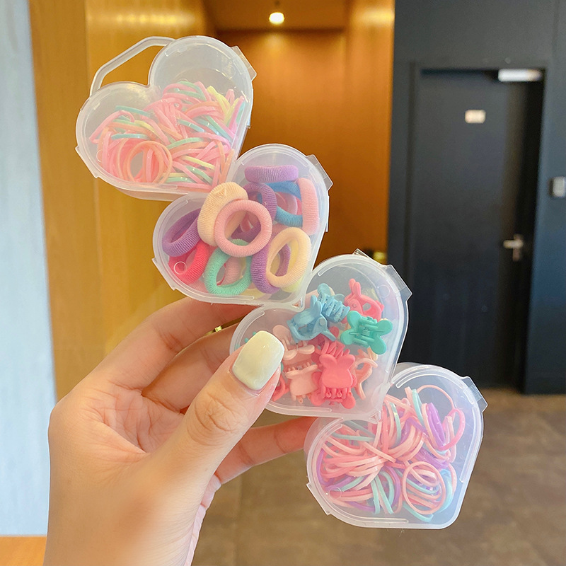 Hộp dây thun cột tóc hình trái tim độc lạ dễ thương - dumi shop