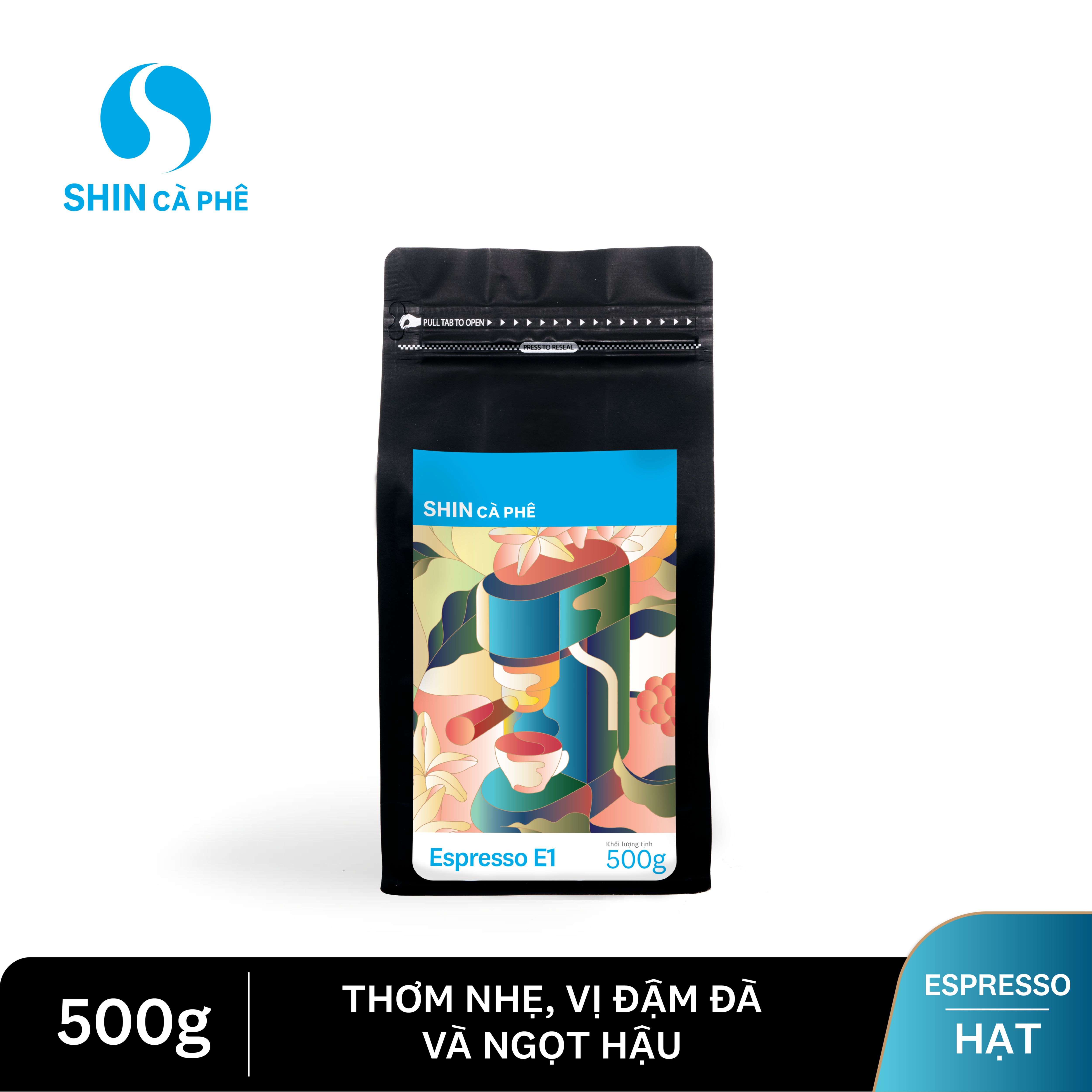 Shin cà phê - espresso e1 500g hạt - cà phê nguyên chất pha máy