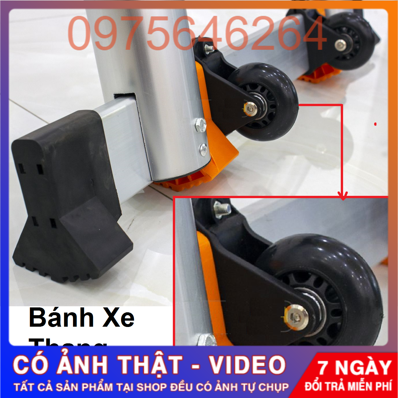 [HCM]Bánh Xe Thang Nhôm Rút Giúp Vận Chuyển Thang Khỏe Hơn Phụ Kiện Thang Nhôm Rút Gọn
