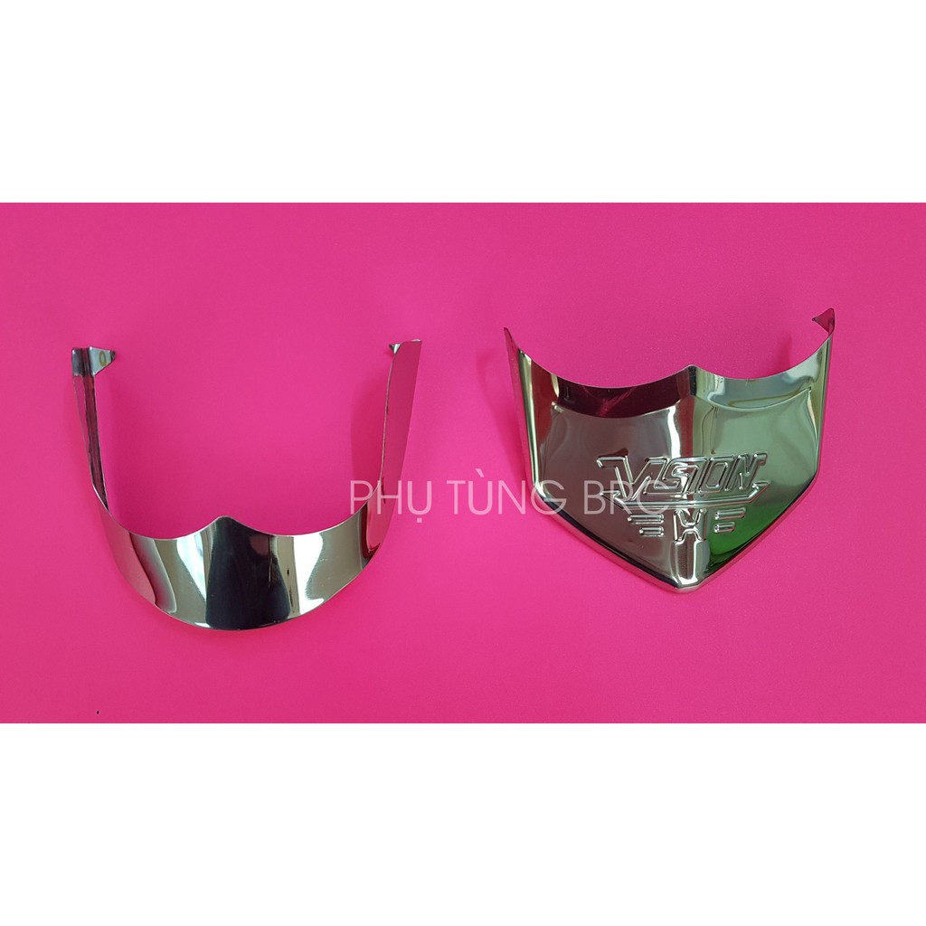 Bộ ốp mỏ dè inox trước sau xe vision 2014 - 2019