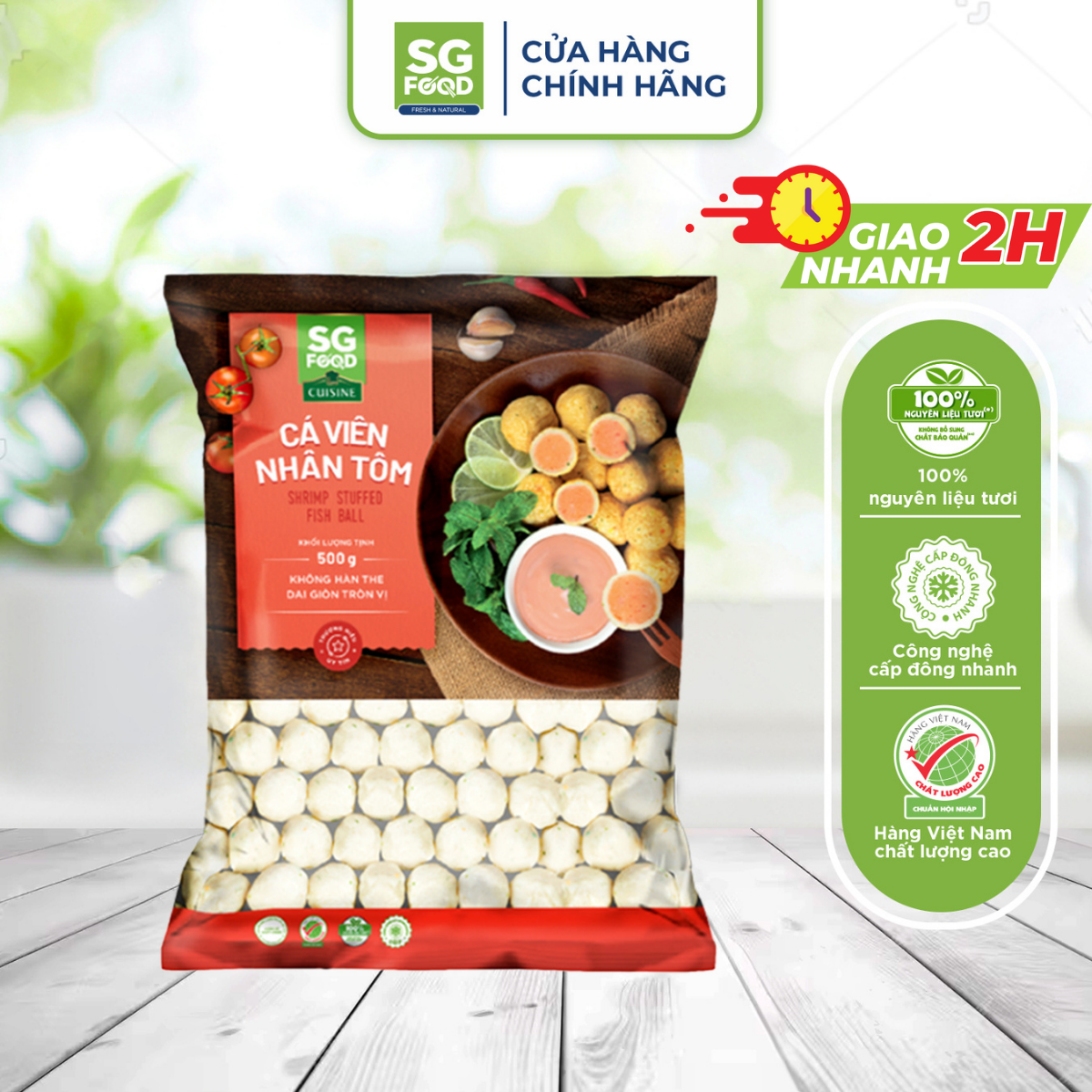 Cá Viên Nhân Tôm SG Food 500G