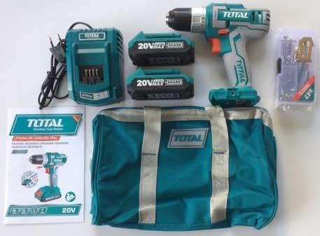 [HCM]Máy khoan vặn vít dùng pin Total TDLI2002 20V (2 PIN + 47 món linh kiện)