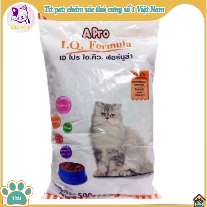 Thức ăn cho mèo apro i.q formula dạng hạt tặng 10 cây xúc xích siêu to khổng lồ