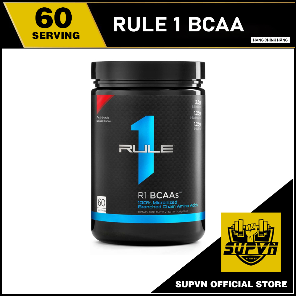 Rule 1 Bcaa 60 Serving - Thực phẩm bổ sung giúp phục hồi cơ và phát triển cơ tối ưu R1 Bcaa 60 lần dùng