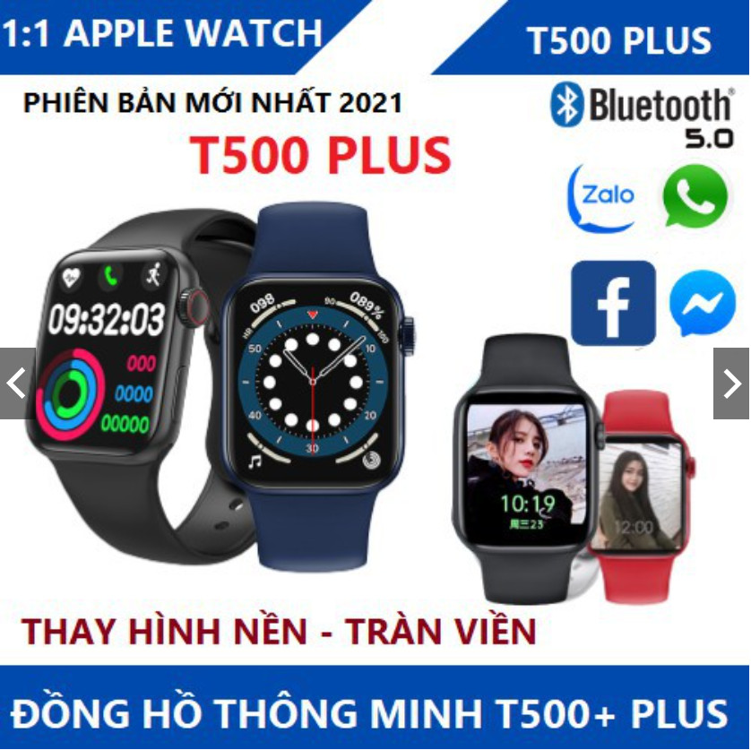 💥Thay được hình nền💥Đồng Hồ Thông Minh T500 Plus Seri6 -Nghe gọi Chơi game Cài mật khẩu Tiếng Việt Nghe gọi Bluetooth