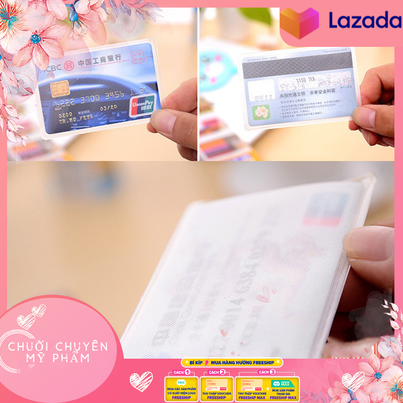 TÚI NHỰA ĐỰNG BẢO VỆ THẺ ATM, CĂN CƯỚC CÔNG DÂN, CARD VISIT, BẰNG LÁI XE, THẺ SINH VIÊN, THẺ NHÂN VIÊN | Bộ 10 vỏ bọc thẻ căn cước bằng lái thẻ tín dụng trong suốt