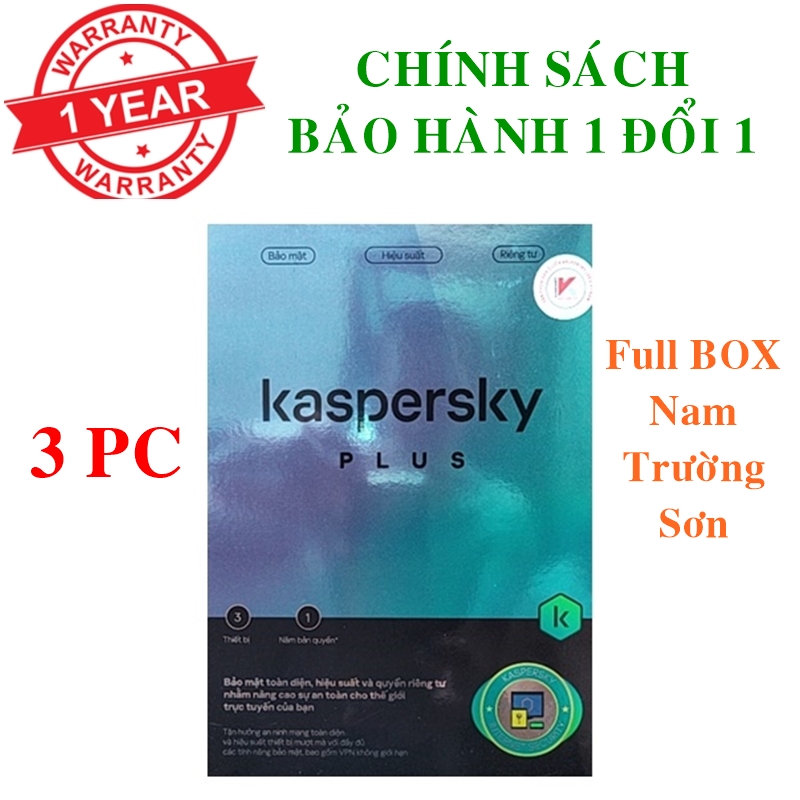 Phần mềm diệt virus Kaspersky Plus ( Internet Security ) 3 Thiết bị/Năm - BOX NAM TRƯỜNG SƠN