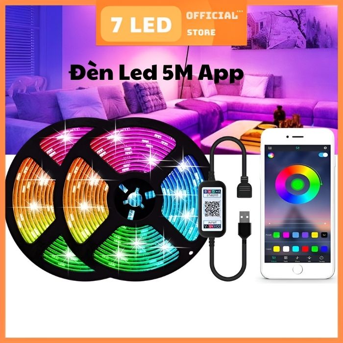 Combo 2 bộ Đèn Led Tiktok, đèn led RGB đổi màu cực đẹp trang trí kết nối qua App - chống nước
