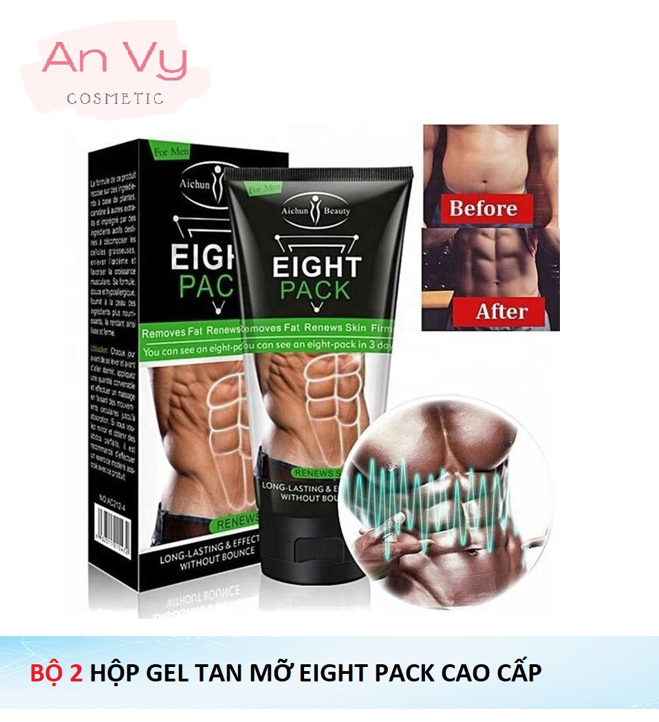 Bộ 2 hộp gel massage tan mỡ bụng eight pack - mẫu mới