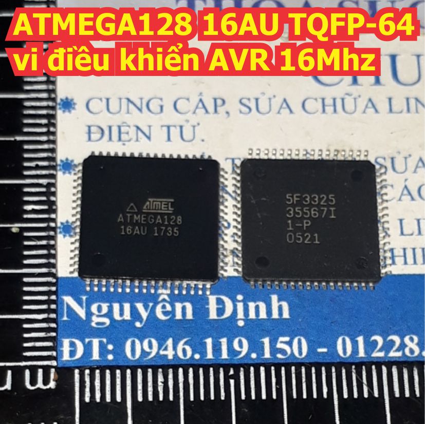 Atmega128 16au tqfp-64 vi điều khiển avr 16mhz kde8166