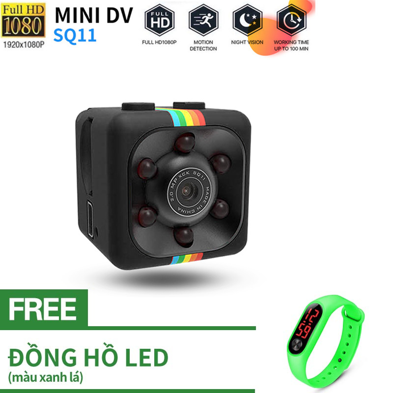 【Đồng hồ LED miễn phí】Camera HD Mini Swing SQ11 140 Góc rộng Camera thông minh 1080P Thẻ hỗ trợ hồng ngoại tầm nhìn ban đêm siêu nhỏ gọn (TF)