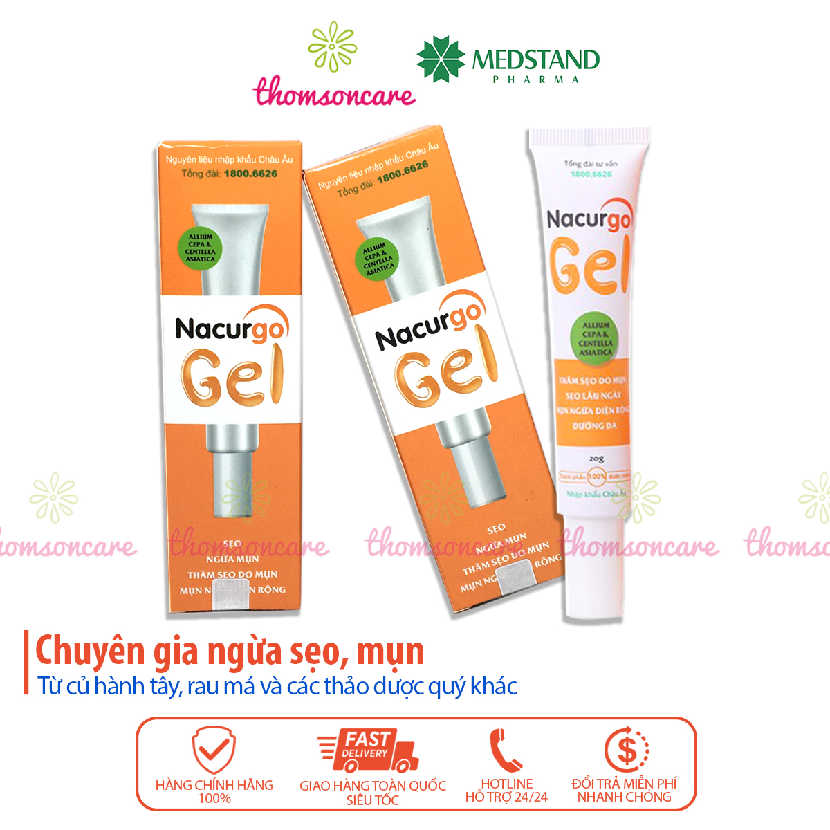 Ngừa mụn NACURGO GEL 20g ngừa sẹo ngừa mụn đầu đen mụn mụn thâm mụn ẩn liền sẹo đẩy nhân viết thâm sáng da giảm nhăn da mụn mủ mụn nhọt từ thiên nhiên củ hành tây, rau má và các thảo dược quý khác cho da dầu nam nữ