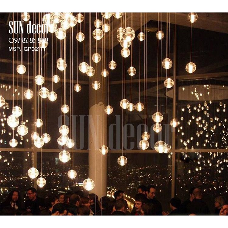 [HCM]Đèn thả thông tầng hình giọt nước pha lê - Tặng kèm bóng led