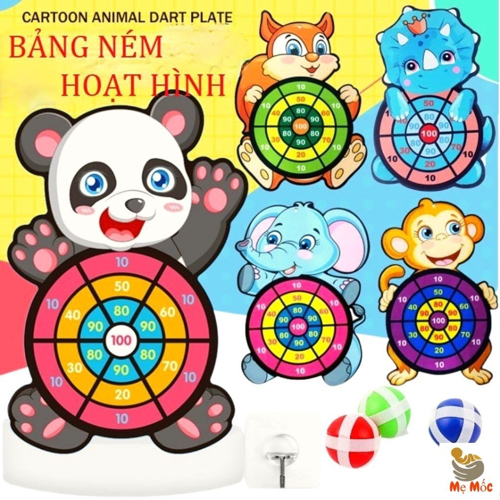 Đồ Chơi Cho Bé, Ném Bóng Phi Tiêu (HOT) Treo Tường Hình Con Vật, Trò Chơi Vận Động An Toàn Tại Nhà