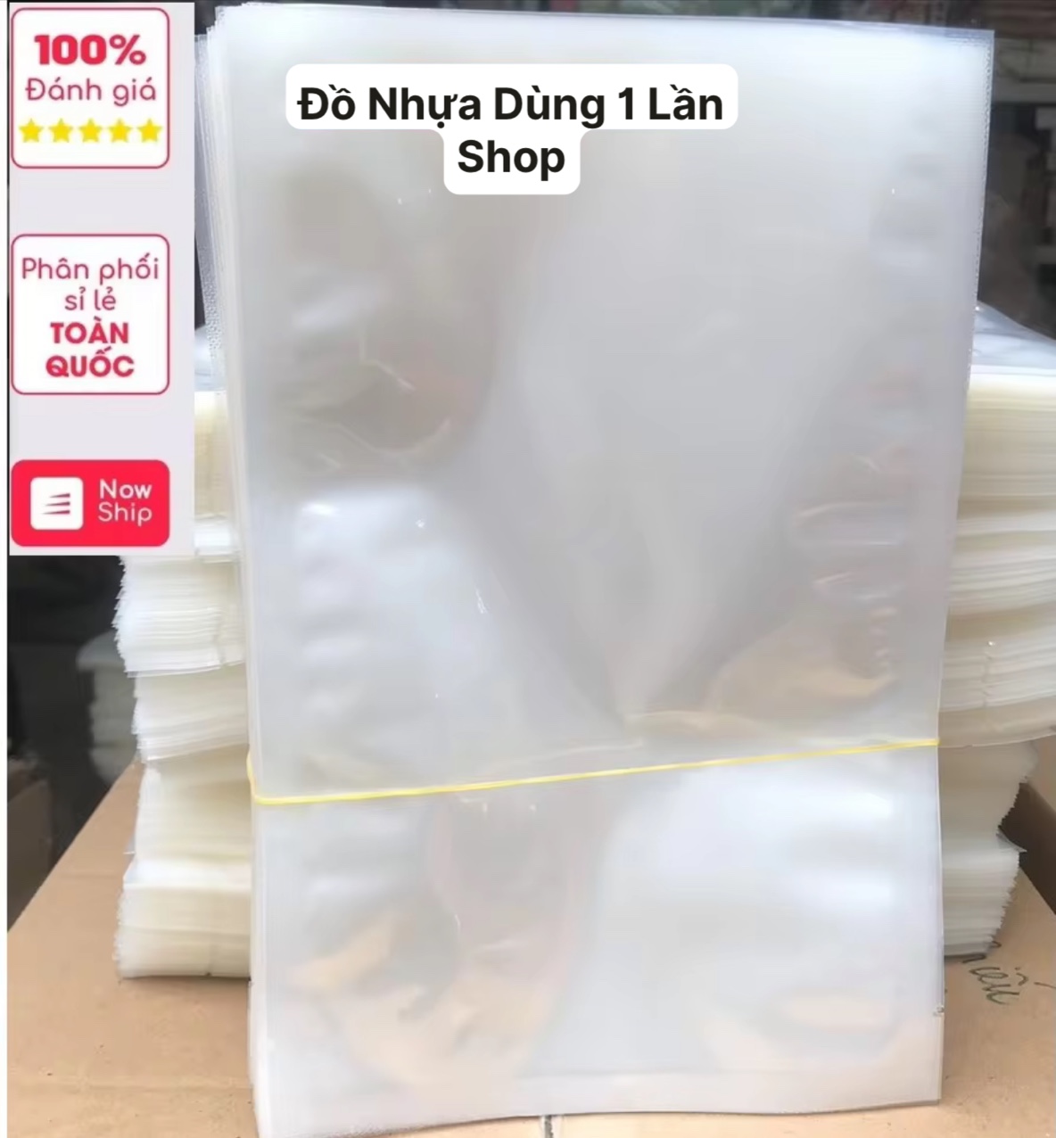 Thùng 25kg túi pa hút chân không thực phẩm hàng loại 1 túi trơn-đồ nhựa dùng 1 lần