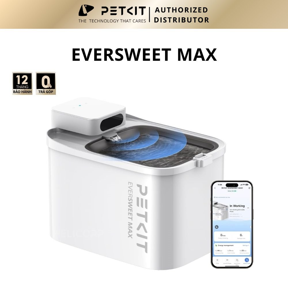 Máy lọc nước cho chó mèo PETKIT Eversweet Max 3L - Dùng pin sạc 5000mAh