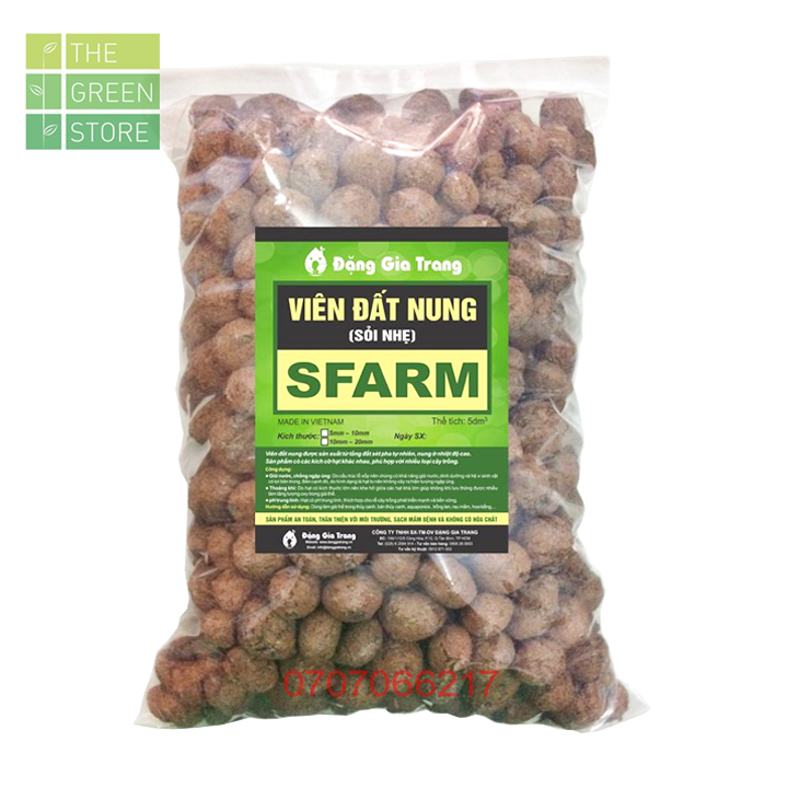 Viên đất nung SFARM - Giá thể sỏi nhẹ trồng hoa kiểng, thủy canh
