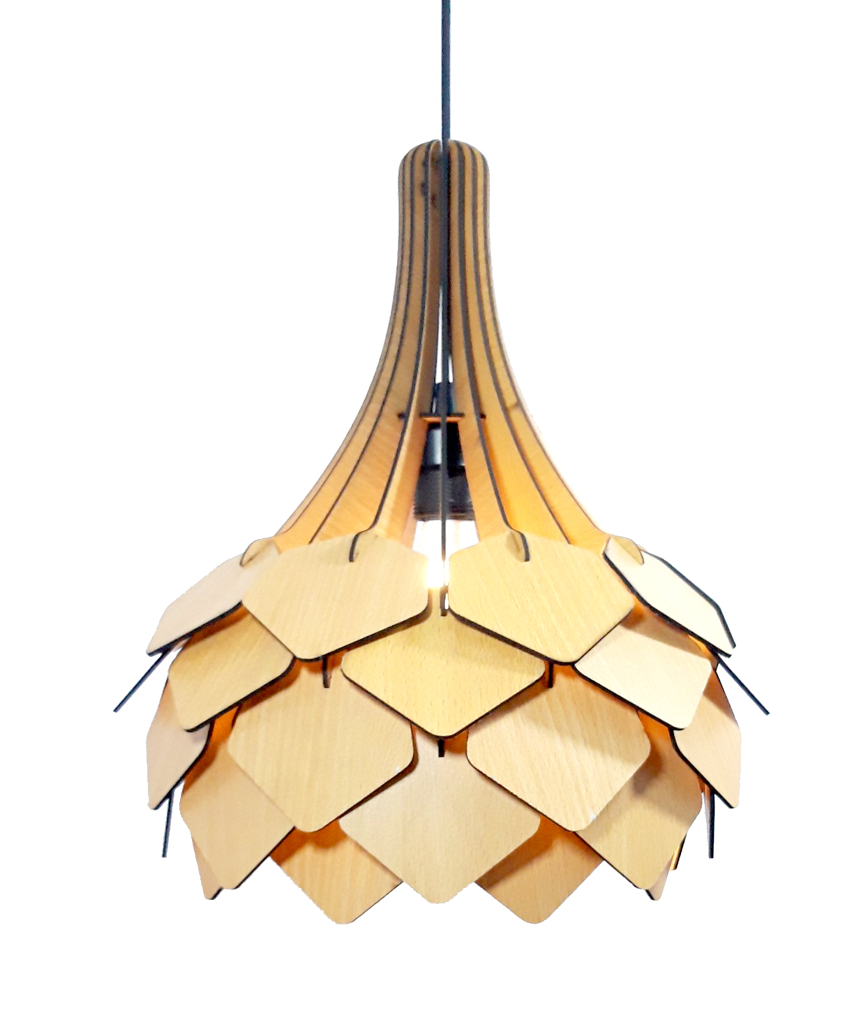 Đèn gỗ trang trí thả trần, đèn decor nội thất, quán cafe, trà sữa, nhà hàng kiểu dáng hoa lài cao cấp LP0971