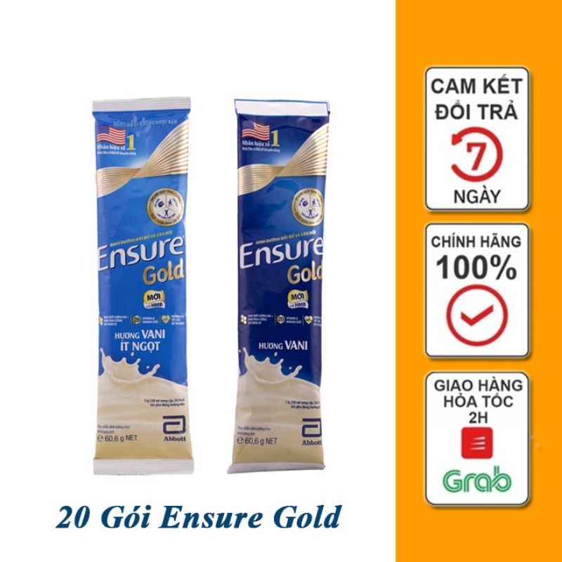 Sữa gói ensure hương vani ít ngọt