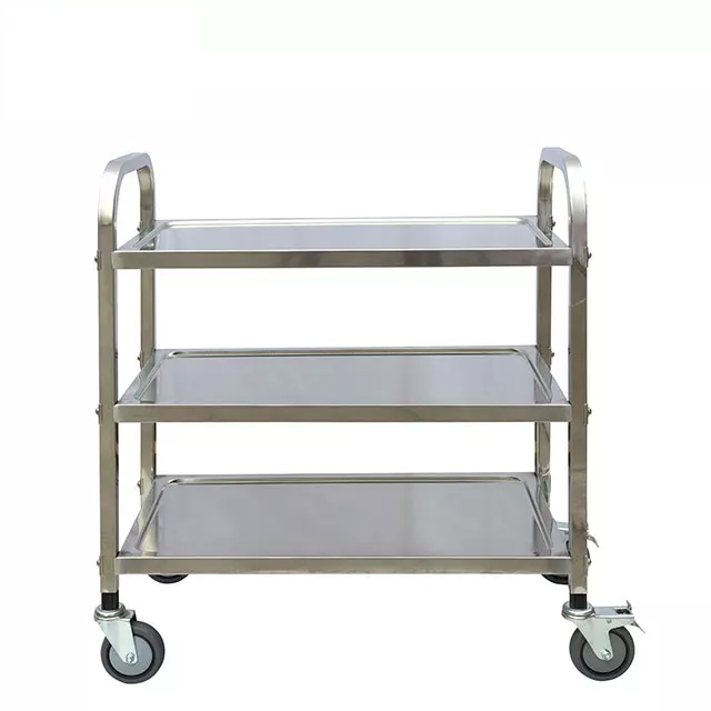 Xe đẩy phục vụ 3 tầng bằng inox