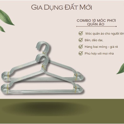 Combo 10 móc nhôm treo quần áo ytre3456