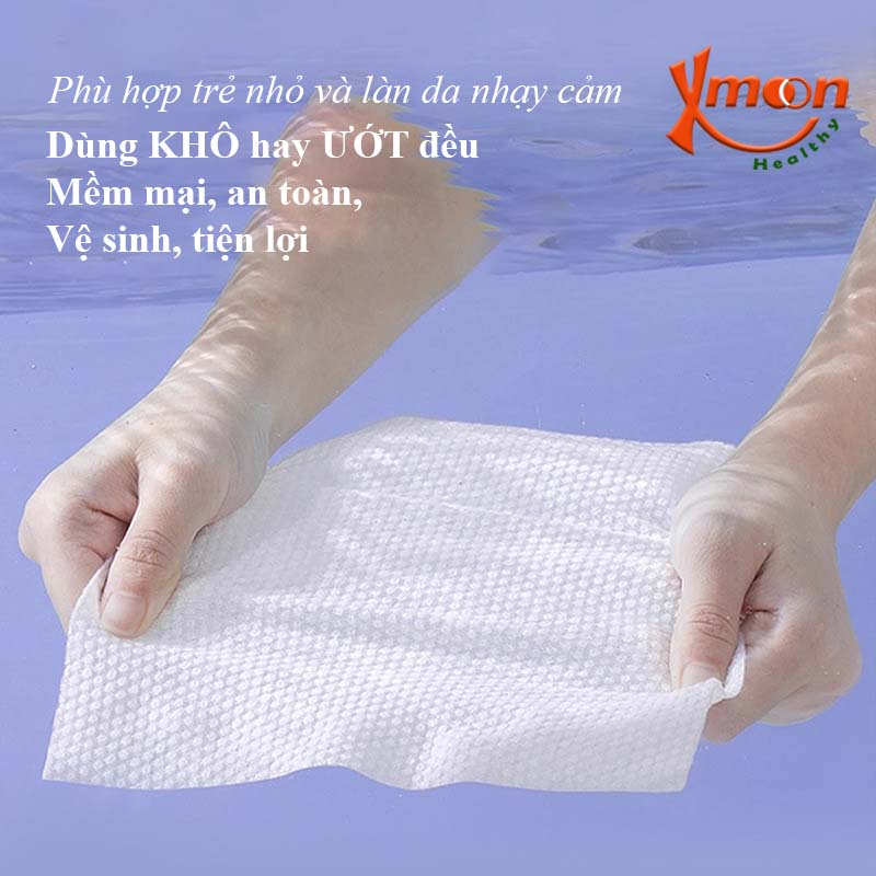 Giấy khô khăn mặt dùng 1 lần Khăn em bé sơ sinh khăn cotton rửa mặt du lịch hàng nội địa Trung Xmoon Healthy