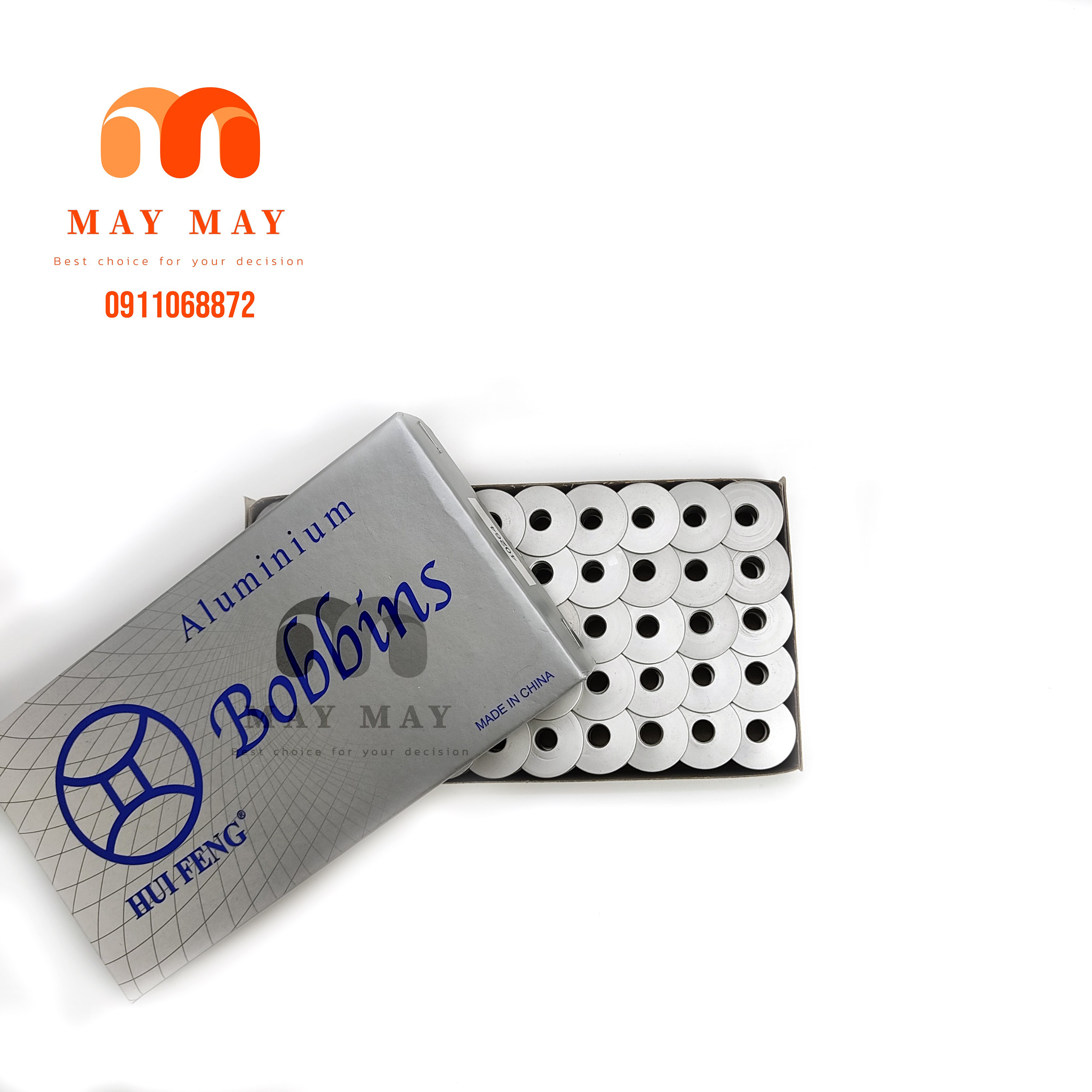 Suốt nhôm máy máy 1 kim dùng cho máy may công nghiệp - Suốt nhôm trơn compo 10 cái