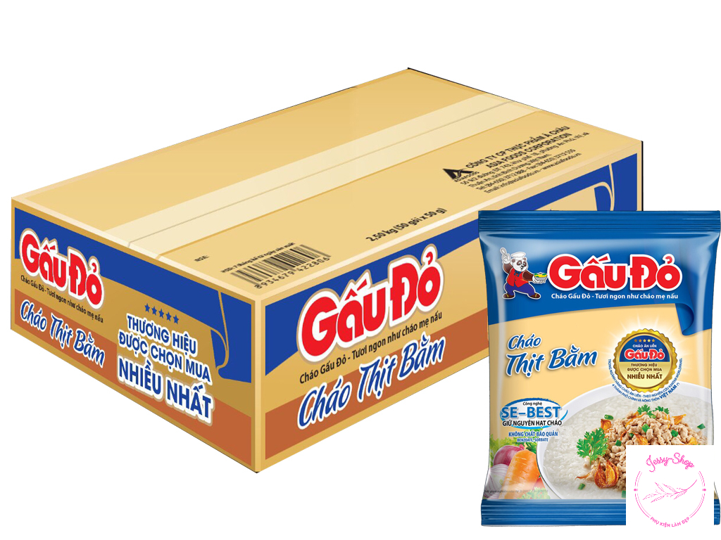 Combo 10 gói cháo thịt bằm gấu đỏ 50g