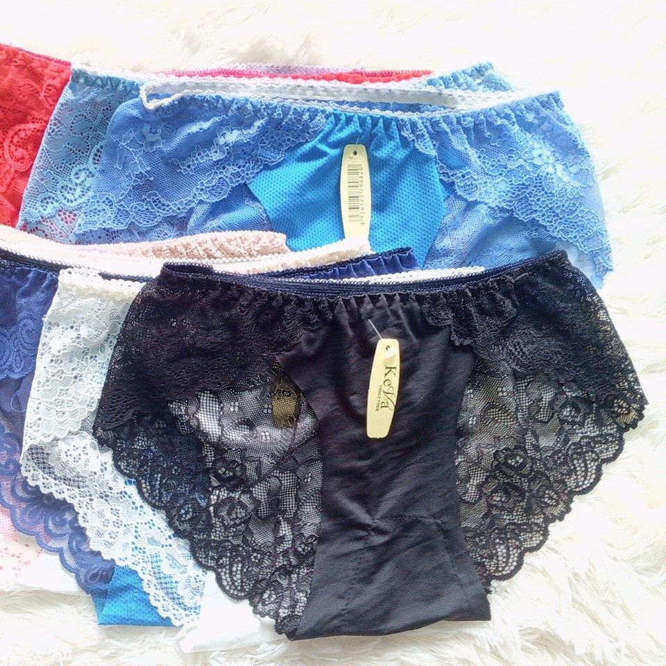 SET 10 Quần lót ren ôm mông phối vải thông hơi, Quần lót ren thoáng mát, Quần lót ren gợi cảm size từ 50kg đến 65kg