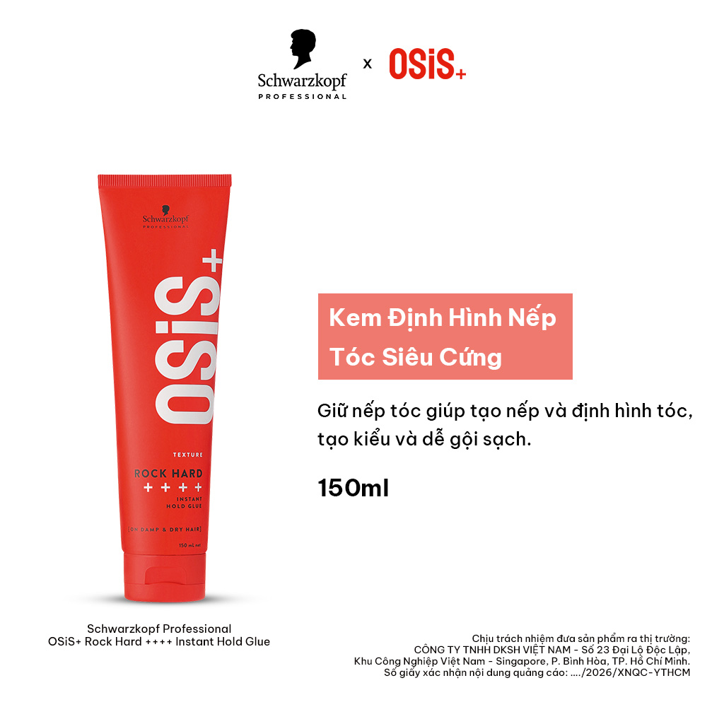 Kem Định Hình Nếp Tóc Siêu Cứng OSiS+ ROCK HARD 150ml (L4)