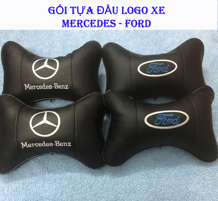 Gối tựa đầu chất liệu da mềm cho ghế xe ô tô hãng Ford và Mercedes