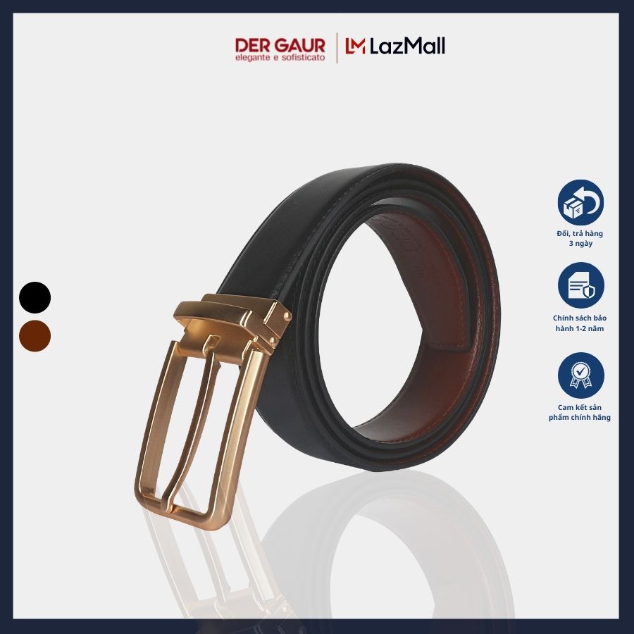 Thắt lưng 100% da bò cao cấp dergaur dgz063 - gol