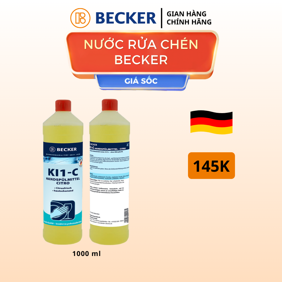COMBO CHĂM SÓC TOÀN DIỆN CƠ BẢN BECKER: RỬA CHÉN + TẨY DẦU MỠ + LAU SÀN + TẨY RỬA NHÀ VỆ SINH