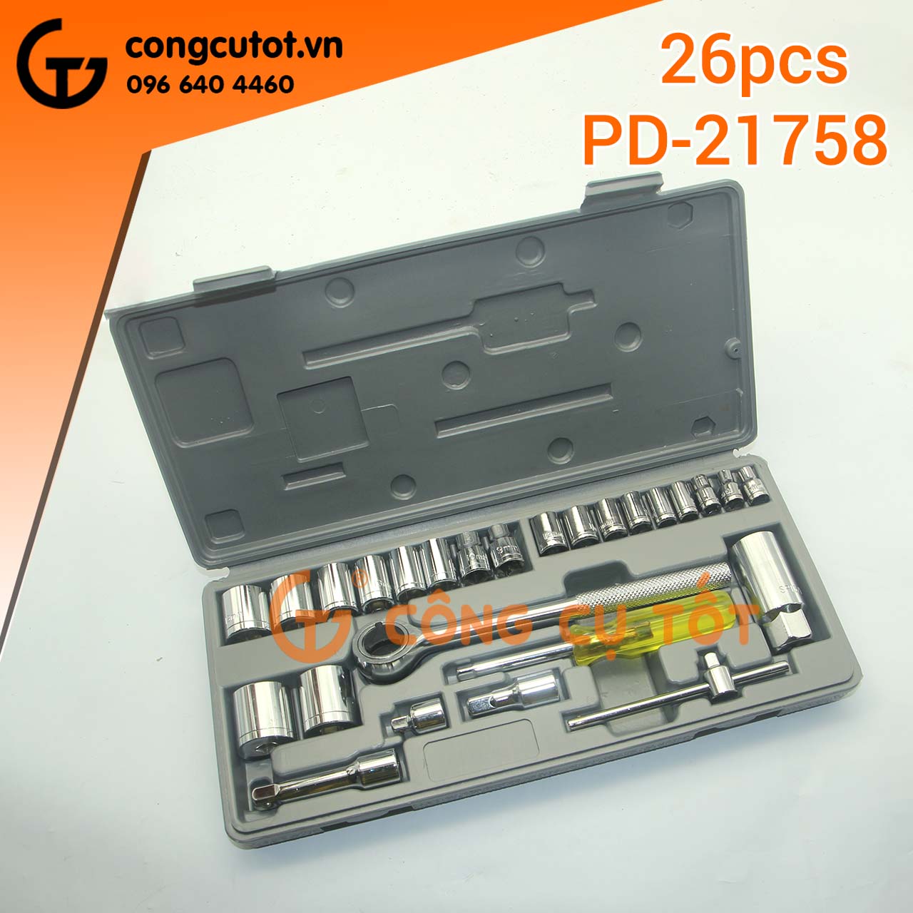 Bộ tuýp prodigieux 26 chi tiết mở siết ốc và bugi pd-21758