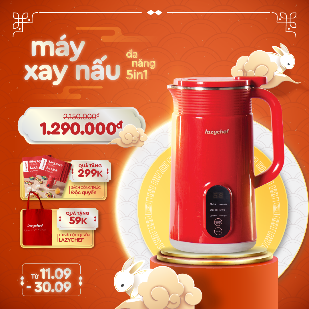 Máy xay nấu đa năng lazychef - máy làm sữa hạt lazychef dung tích 800ml