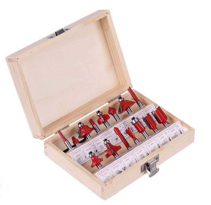 Bộ mũi phay gỗ 6.35mm - 15 món độc đáo