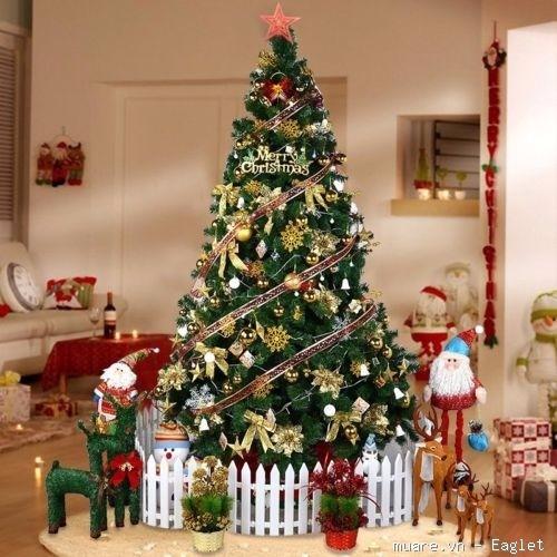 [TẶNG 1 NGÔI SAO+4 DÂY KIM TUYẾN] Cây Thông Noel Cao 2m, Chất Liệu Nhựa PVC