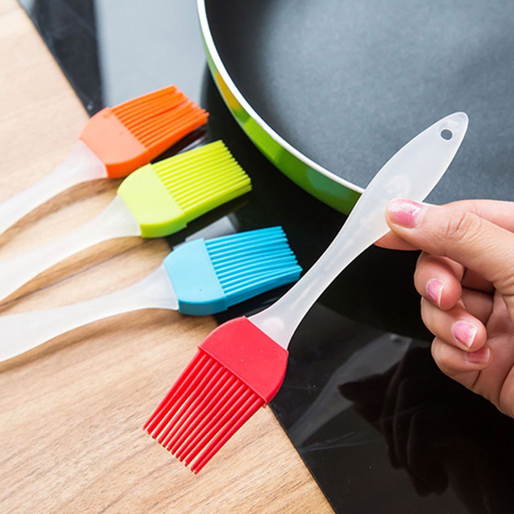 Chổi quét dầu ăn - cọ quét bơ - quét gia vị - chổi silicon cán trong, giao màu ngẫu nhiên