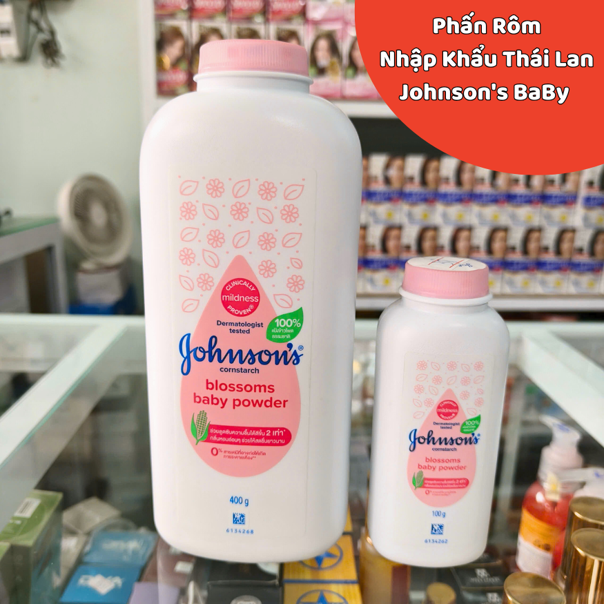 Phấn Rôm Nhập Khẩu Thái Lan Johnson's BaBy, Hương Hoa ,Hấp thụ độ ẩm dư thừa, giúp da luôn khô thoáng, ngăn ngừa hăm tã
