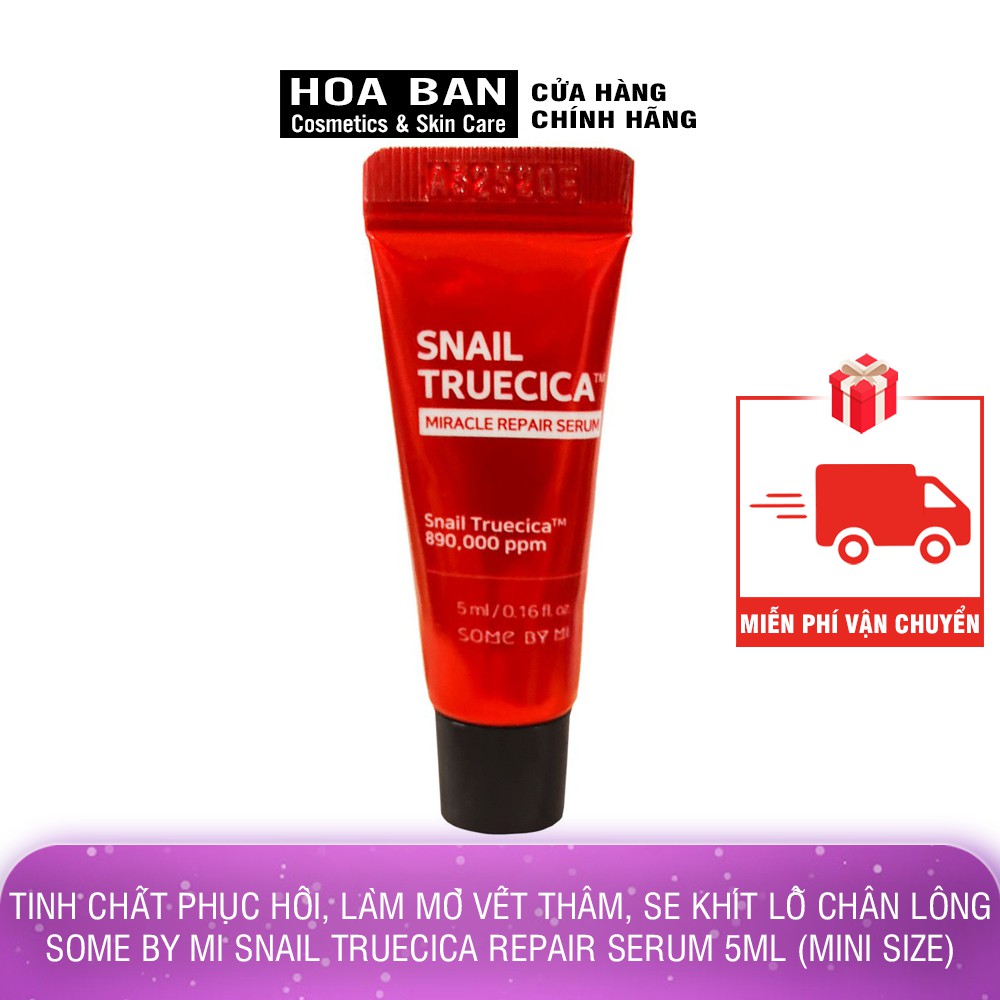 [MINI SIZE ] Tinh chất ốc sên đen  sẹo lõm - sẹo mụn Some By Mi Snail Truecica Miracle Serum 5ml