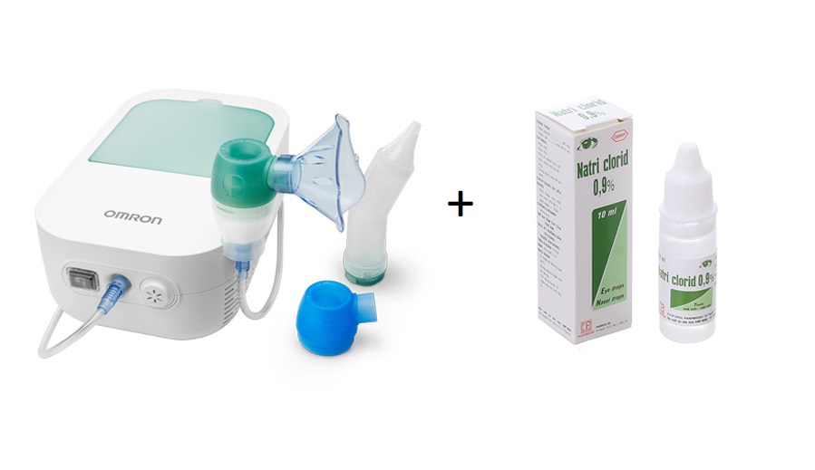 Máy hút mũi và xông khí dung 2 trong 1 Omron Duobaby tặng kèm 1 chai nước muối sinh lí