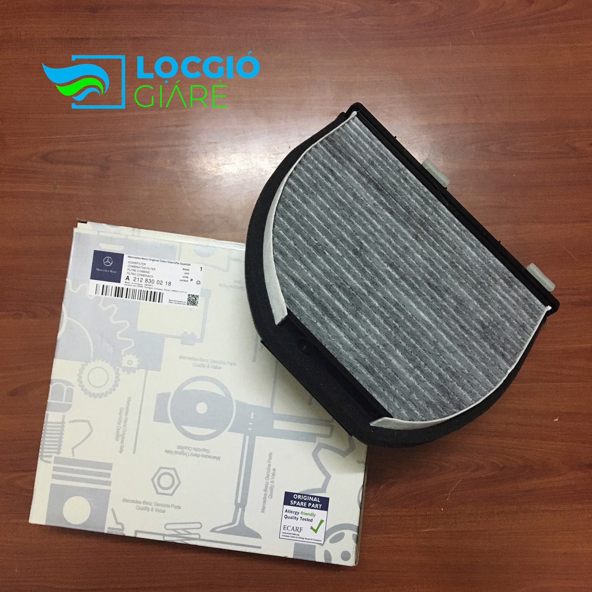 LỌC GIÓ ĐIỀU HOÀ MERCEDES A2128300218 C180 200 220 230 250 280 300 320 350 63AMG, E200 220 250 300 320 350 400 500, GLK, SL, SLS AMG