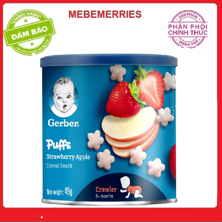 Bánh ăn dặm Gerber hình sao vị Dâu Táo 49g cho bé 8M+