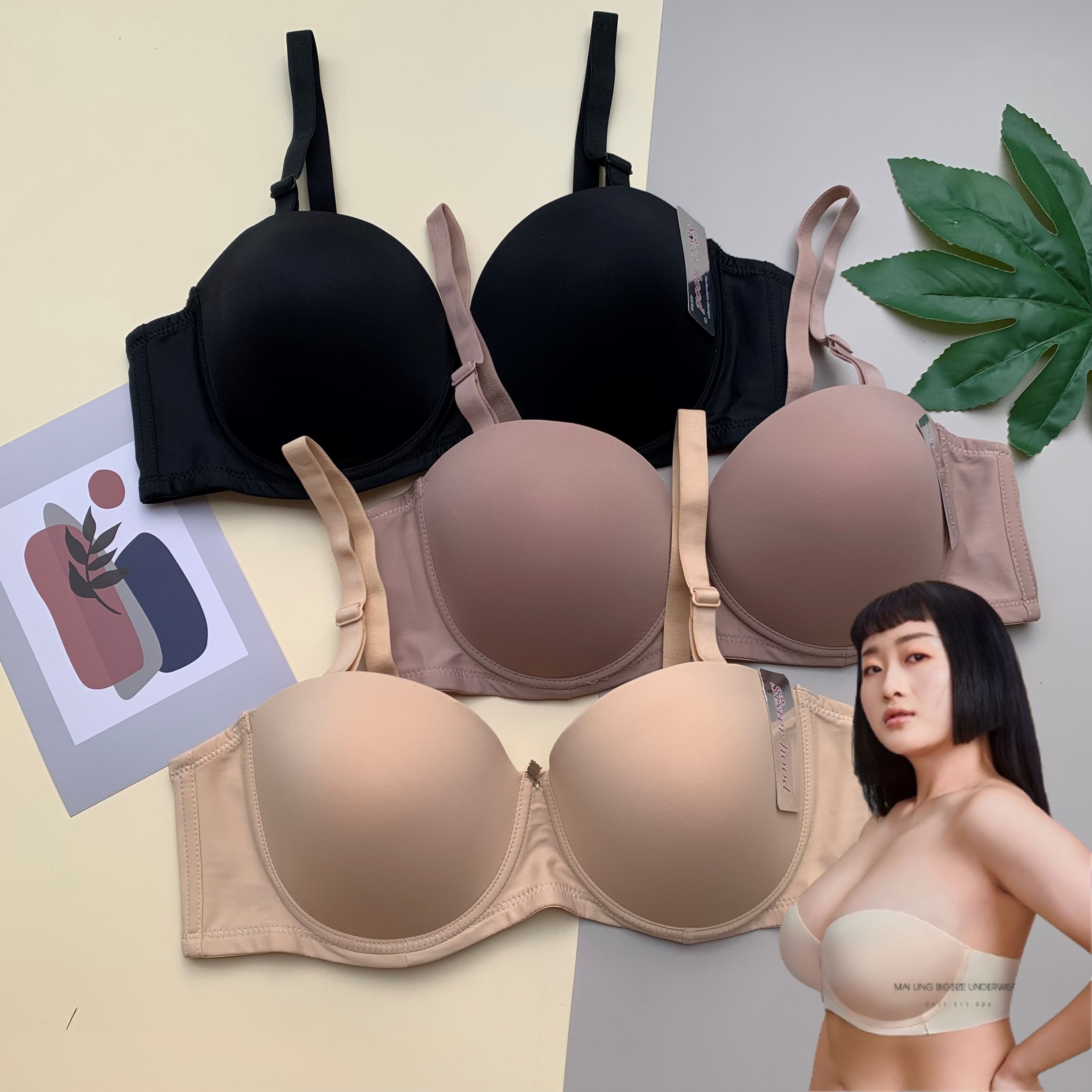 Áo ngực cup ngang bigsize thái lan cup c có gọng t2497