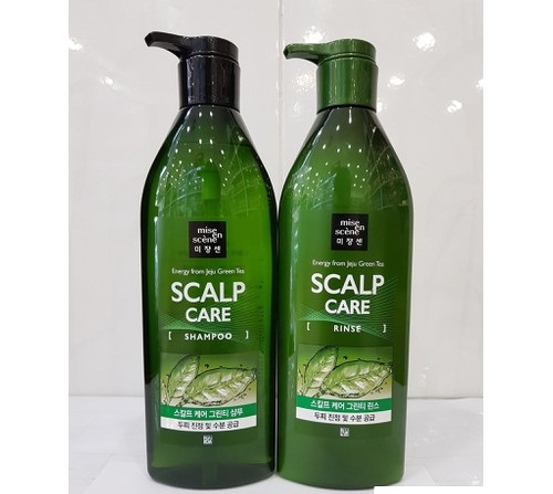 Bộ dầu gội, xả mise en scene perfect serum 680ml - màu xanh hàn quốc